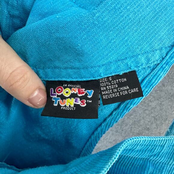 Vintage 90s/Y2K Woman’s sz S Looney Tunes Tweety Bird Shortalls Cotton Summer - Picture 6 of 9